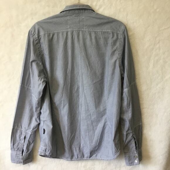 DKNY Jeans Blue Striped Button-Up Shirt - Picture 8 of 14